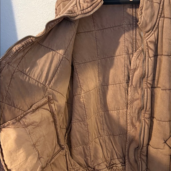 Free People Dolman Quilted Knit Jacket Champagne Diamonds - Picture 6 of 8